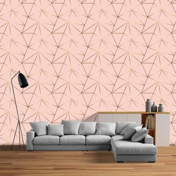 Papel De Parede Zara Soft Pink Gold 2,80X0,60 - 1