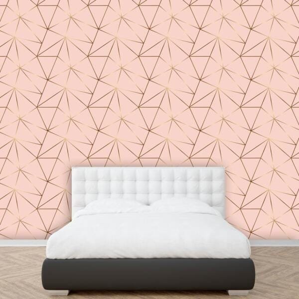 Papel De Parede Zara Soft Pink Gold 2,80X0,60 - 3