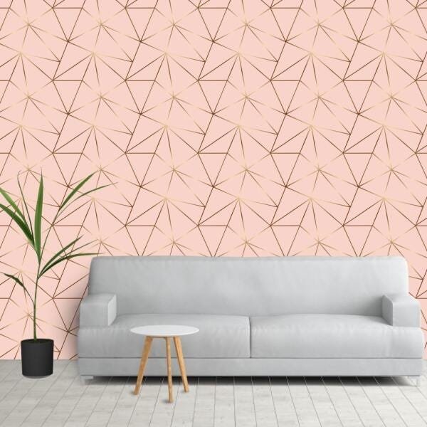 Papel De Parede Zara Soft Pink Gold 2,70x0,60 - 2