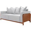 Ver imagem 1 de Sofá 03 Lugares para Sala de Estar 178 Cm Khali B04 Linho Cinza Couríssimo Whisky - Lyam Lyam Decor