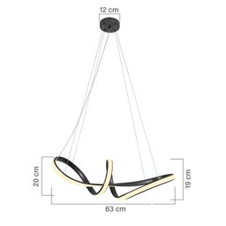 Pendente Potenza 45w 3000k Ø63,20 - Gmh P-potenza-preto - 2