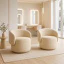 Ver imagem 2 de Poltrona Orgânica Redonda para Sala Quarto Recepção Liz Confortável Elegante Bouclê