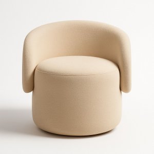 Poltrona Orgânica Redonda para Sala Quarto Recepção Liz Confortável Elegante Bouclê