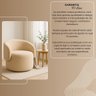 Poltrona Orgânica Redonda para Sala Quarto Recepção Liz Confortável Elegante Bouclê - 7