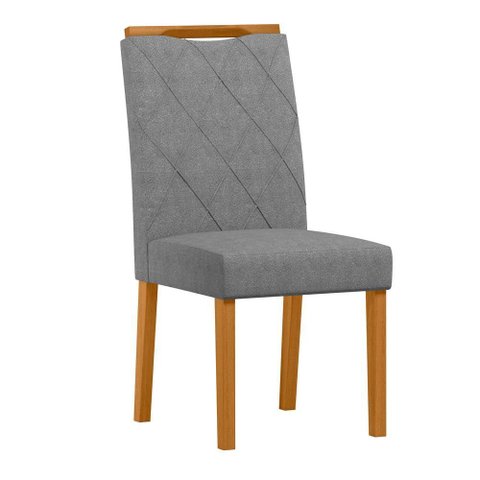 Cadeira Sala Jantar Sarah Kit 2 Ype/bouclé Cinza