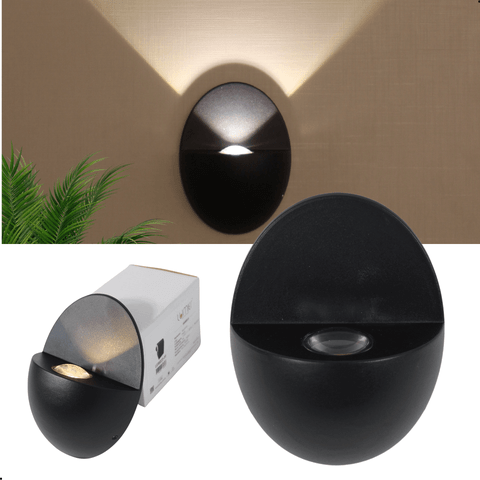 Arandela Para Area Externa Interna LED 1w 3000k Preto Globo
