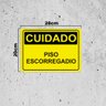 Placa de Sinalização Cuidado Piso Escorregadio em Pvc - 3