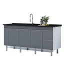 Ver imagem 4 de Gabinete Cozinha Mdp 1,44m Elegance com 5 Pés Pré-montado:cinza