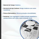 Ver imagem 3 de Conjunto Mesa Alta Bar Bistrô Redonda Branca 4 Banquetas Estofado Don Castro Decor