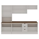 Ver imagem 5 de Cozinha Modulada Completa 5 Peças com Tampos Americana Portas em MDF Branca Frisado