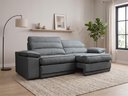 Ver imagem 1 de Sofá Niko 2,00m com Molas Retrátil Reclinável Velosuede - Netsofas - Cinza