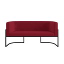 Ver imagem 5 de Kit 2 Poltronas + Sofá 2 Lugares Base de Metal Black Balaqui Cor:marsala
