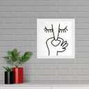Ver imagem 1 de Quadro Quadrado Banheiro Minimalista - 33x33cm - com Vidro:moldura Preta