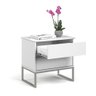 Mesa de Cabeceira Eva Estilo Industrial 60cm Branco/prata - 3