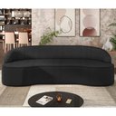 Ver imagem 2 de Sofá 3 Lugares Curvo Sala de Estar Living Lótus D02 Bouclê Preto 180cm Bc-08 - Lyam Decor