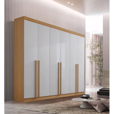 Guarda Roupa Milano 6 Portas 6 Gavetas - D'Doro Móveis:Cinamomo/Off