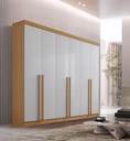 Ver imagem 1 de Guarda Roupa Milano 6 Portas 6 Gavetas - D'Doro Móveis:Cinamomo/Off