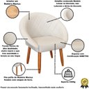 Ver imagem 2 de Poltrona Sofisticada para Sala Moderna Tecido Corano Premium Pés Palito