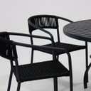 Ver imagem 3 de Jogo de Mesa Jantar Alumínio 6 Cadeiras Corda Náutica Preta Área Externa e Interna