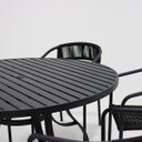 Ver imagem 5 de Jogo de Mesa Jantar Alumínio 6 Cadeiras Corda Náutica Preta Área Externa e Interna