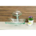 Ver imagem 2 de Kit Banheiro Cuba de Vidro Retrô 33 Cm Incolor + Torneira Cascata + Válvula Click