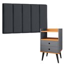 Ver imagem 2 de Cabeceira Solteiro 5 Módulos com Mesa de Cabeceira Dream Moderna para Quarto Completa