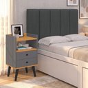 Ver imagem 1 de Cabeceira Solteiro 5 Módulos com Mesa de Cabeceira Dream Moderna para Quarto Completa