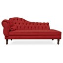 Ver imagem 1 de Divã Recamier Namoradeira Larissa 185cm com Capitonê - Direita Suede: Vermelho