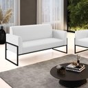 Ver imagem 5 de Sofá Namoradeira Base Industrial Alta Preto Marisa Corino D03 - D\'rossi Cor Branco