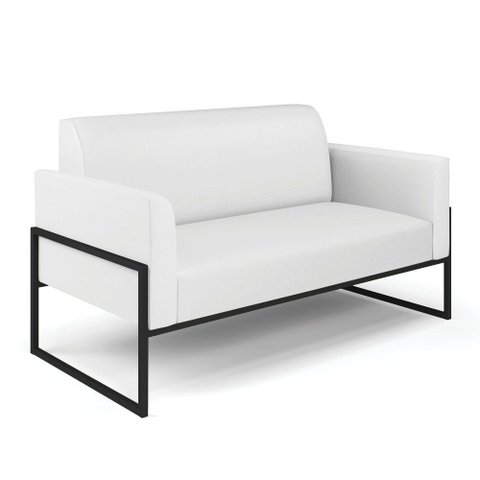 Sofá Namoradeira Base Industrial Alta Preto Marisa Corino D03 - D\'rossi Cor Branco