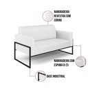 Ver imagem 2 de Sofá Namoradeira Base Industrial Alta Preto Marisa Corino D03 - D\'rossi Cor Branco