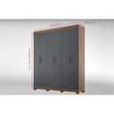Ver imagem 2 de Guarda Roupa Casal 6 Portas e 5 Gavetas Porto Branco - Panan