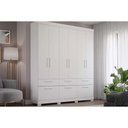 Ver imagem 1 de Guarda Roupa Casal 6 Portas e 5 Gavetas Porto Branco - Panan