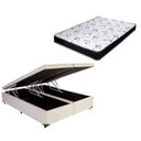 Ver imagem 1 de Cama Box Baú Casal Bi-Partido Green Bege + Colchão Espuma D33 138x188x14
