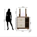 Ver imagem 5 de Cômoda Quarto 95cm com Espelho 1 Porta Kenia V01 - D'Rossi Cor Imbuia e Fendi