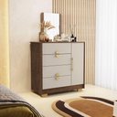 Ver imagem 1 de Cômoda Quarto 95cm com Espelho 1 Porta Kenia V01 - D'Rossi Cor Imbuia e Fendi
