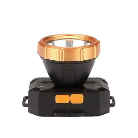 Lanterna de Cabeça Longo Alcance Usb Recarregável Dourado