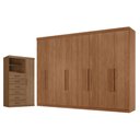 Ver imagem 1 de Guarda Roupa Casal 8 Portas 4 Gavetas Master New e Comoda Marabá Jatobá Acetinado - Santos Andirá