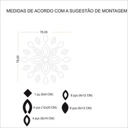 Espelho Decorativo Acrílico Enfeite Mandala Kit(38197 38199) - 11