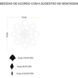 Espelho Decorativo Acrílico Enfeite Mandala Kit(38197 38199) - 10
