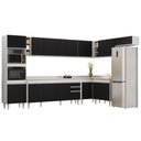 Ver imagem 1 de Armário de Cozinha Modulada de Canto 9 Peças CP05 Balcão com Tampo Branco/Preto - Lumil Lumil Móveis