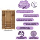 Ver imagem 3 de Guarda-roupa Infantil 122cm com Vidro 4 Portas e 2 Gavetas Doçura Multimóveis Mp4493 Madeirado/