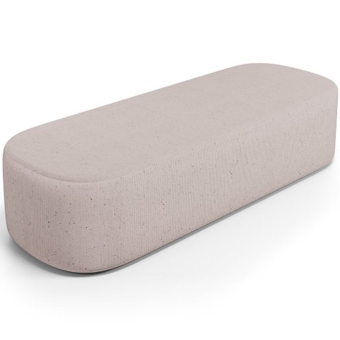 Puff Decorativo Orgânico para Living Quarto 160cm Doha W01 Linho Bege - Lyam Decor