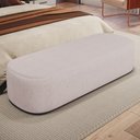 Ver imagem 2 de Puff Decorativo Orgânico para Living Quarto 160cm Doha W01 Linho Bege - Lyam Decor