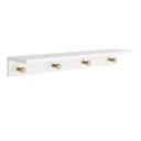 Ver imagem 1 de Prateleira Cabideiro Bia 89,6cm Branco Fosco Madeira Natural Reller Móveis Branco Fosco Madeira