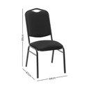 Ver imagem 2 de Kit com 3 Cadeiras de Auditório/escritório Estofadas 44cm Multimóveis Cr25290 Preto
