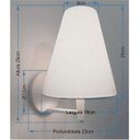 Ver imagem 2 de Arandela Cone Md-2007 Base Branco Cúpula em Tecido 20/08x18cm Palha - Bivolt