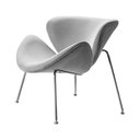Ver imagem 2 de Poltrona Design Trevo Suede Cinza Base Cromada