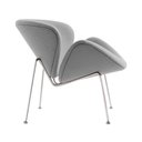 Ver imagem 3 de Poltrona Design Trevo Suede Cinza Base Cromada