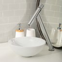 Ver imagem 1 de Cuba de Apoio para Banheiro Redonda Slim Louça Cerâmica 28,5 Cm Calcedônia Pingoo.casa - Branco